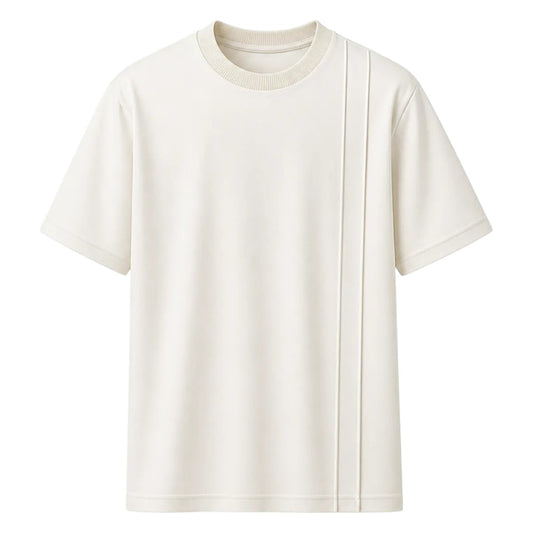 S D Trading Co Men’s Ivory Double-Pleat Crew Neck T-Shirt