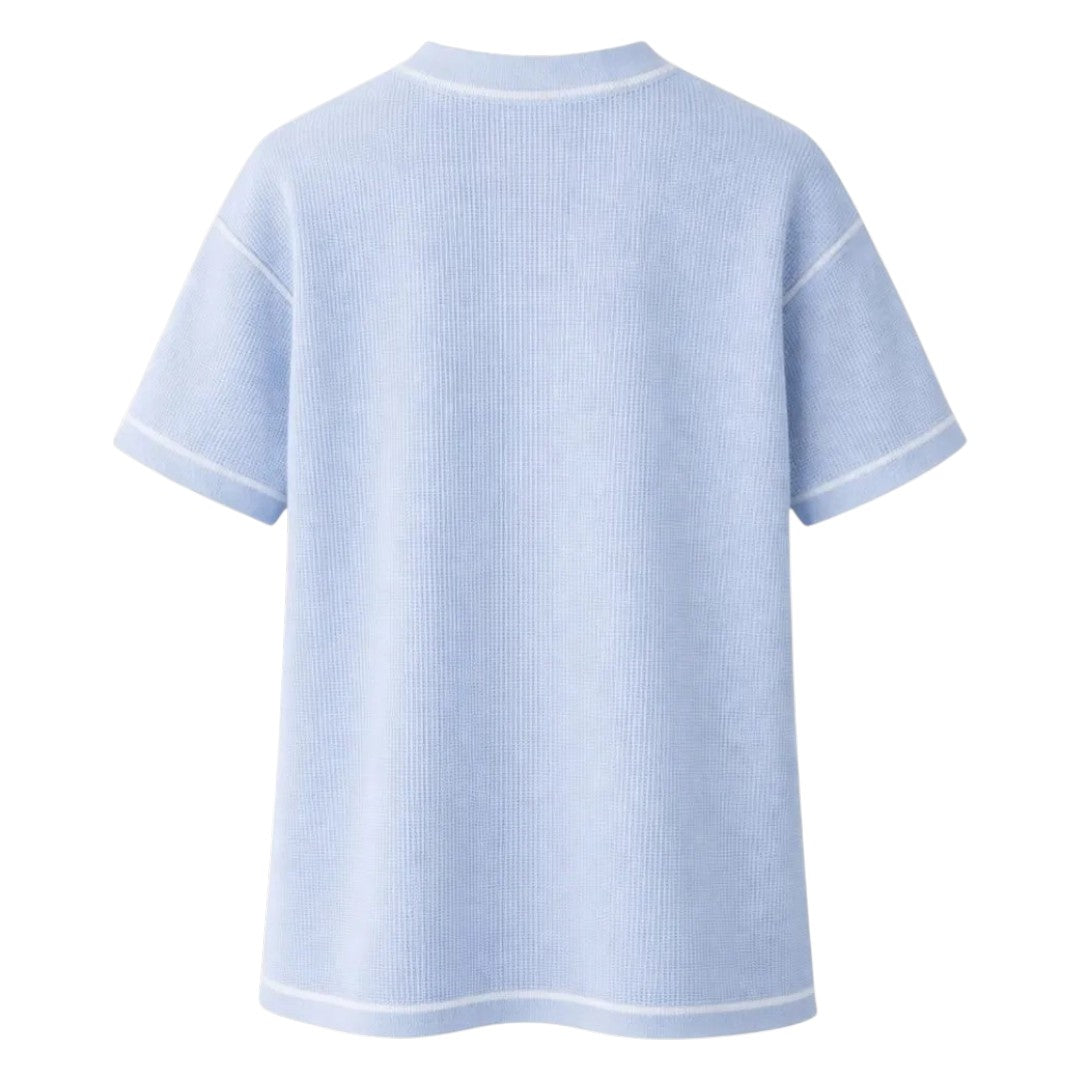 S D Trading Co Men’s Sky Blue Textured Crew Neck T-Shirt