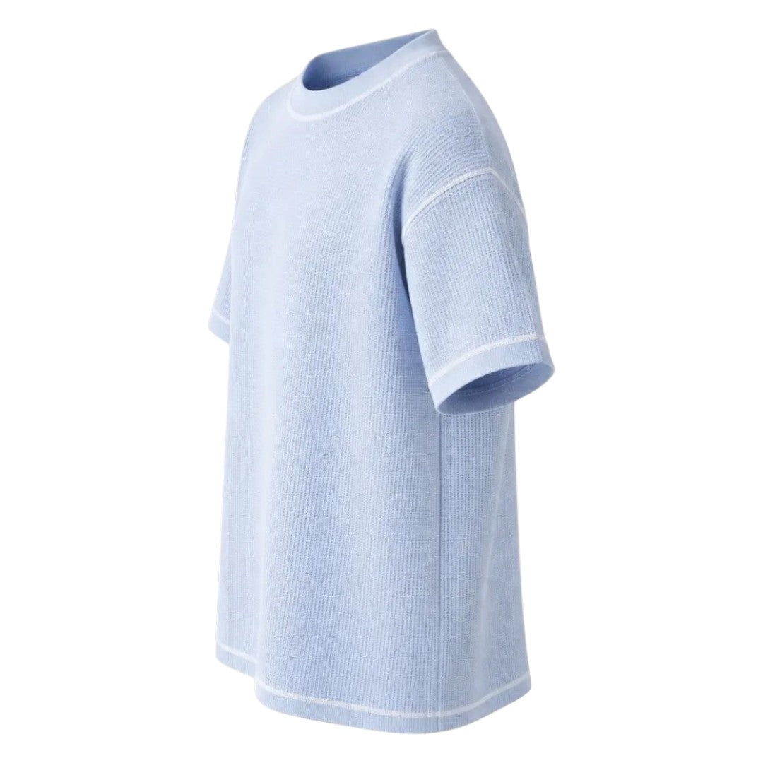 S D Trading Co Men’s Sky Blue Textured Crew Neck T-Shirt